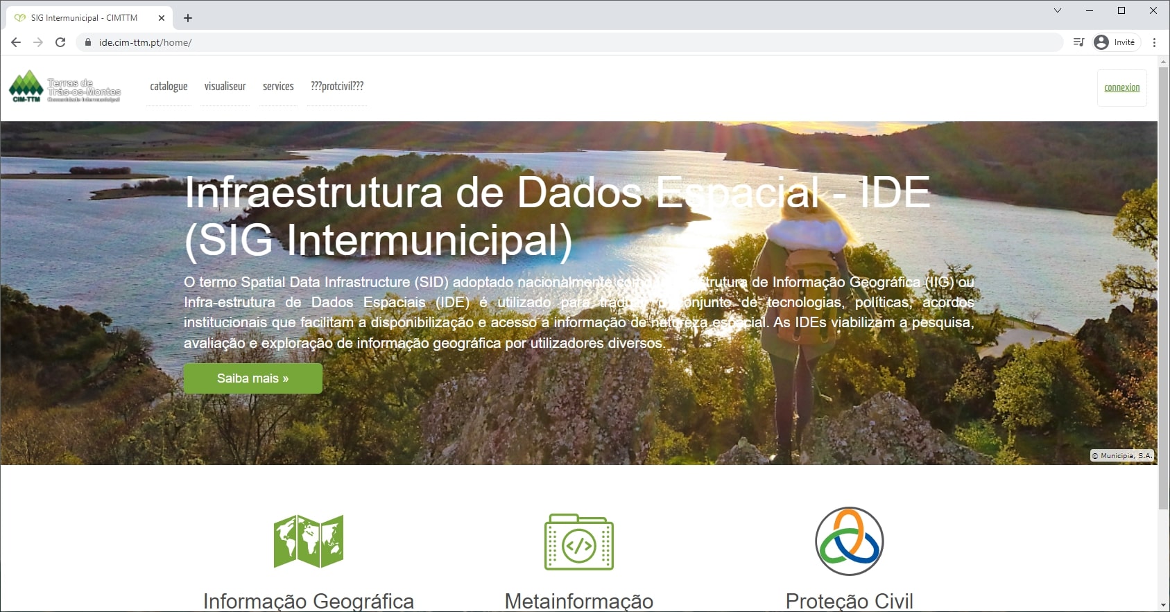 Interface web Intermunicipal Community of Terras of Trás-os-Montes (Portugal)