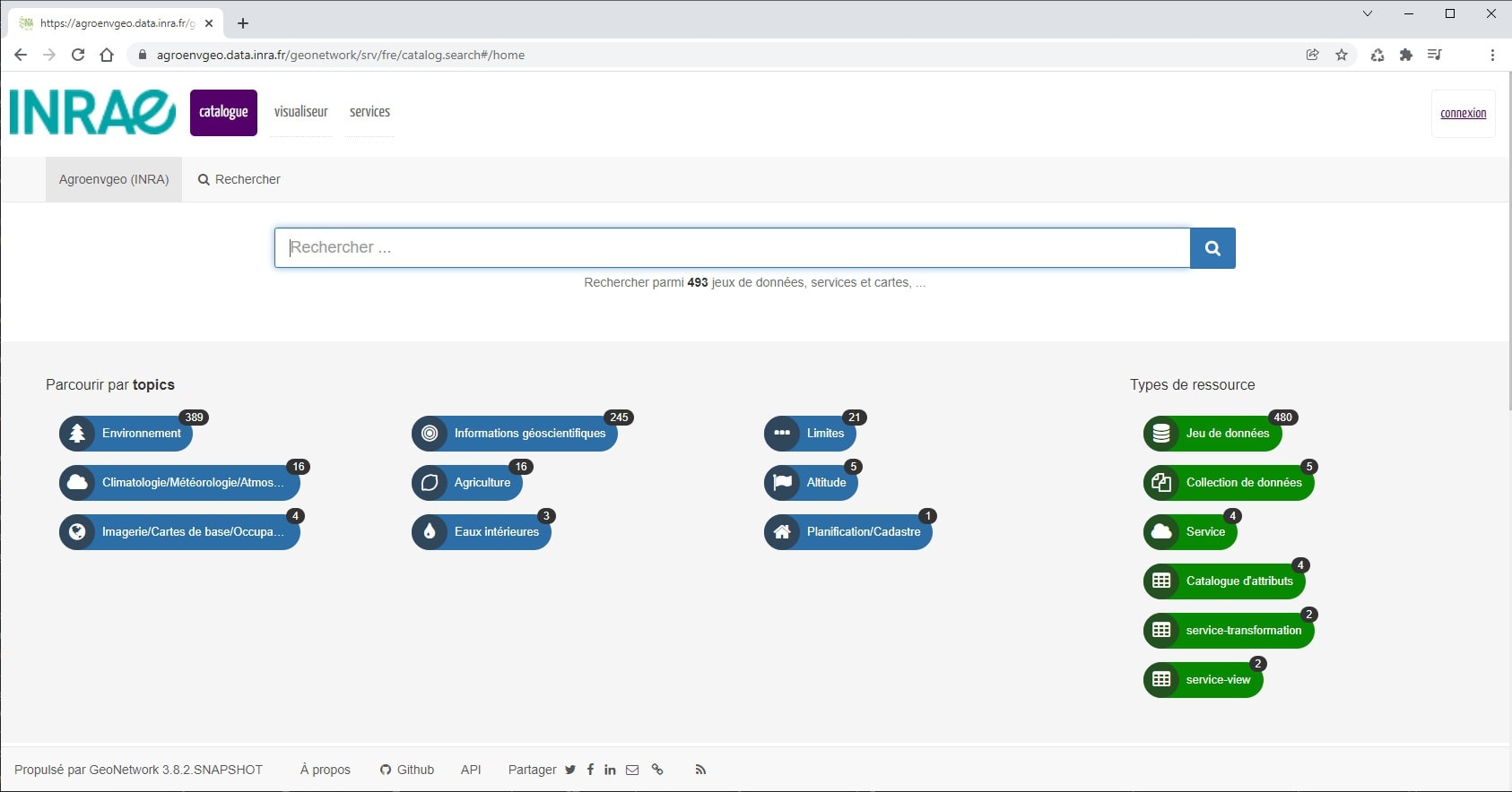 Interface web AgroEnvGeo (INRAE)